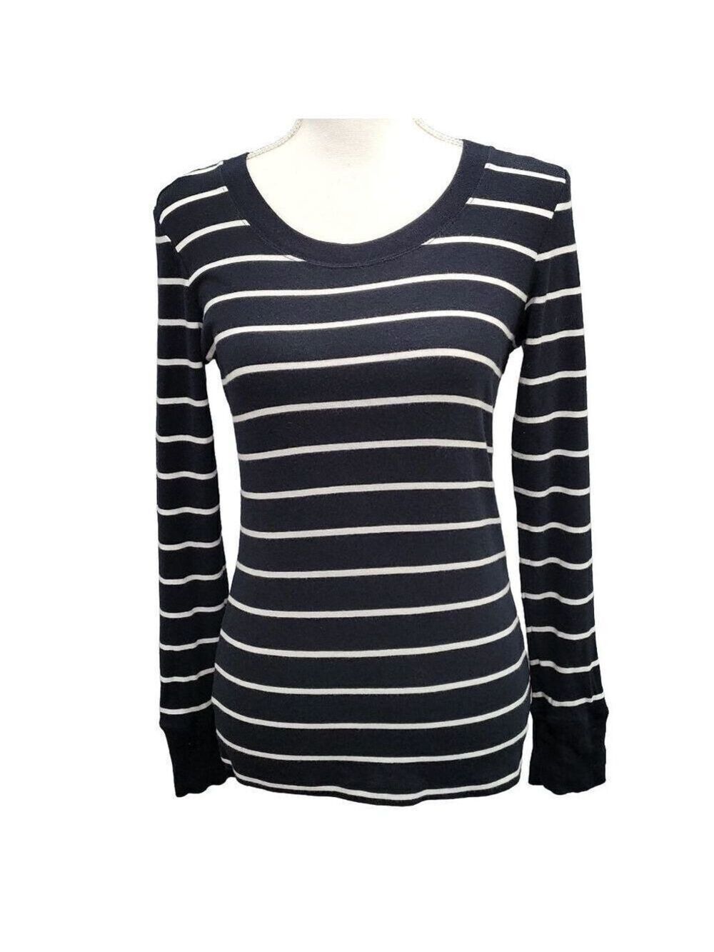 GAP | Long Sleeve Striped Knit Top | Color: Black, White | Size: M